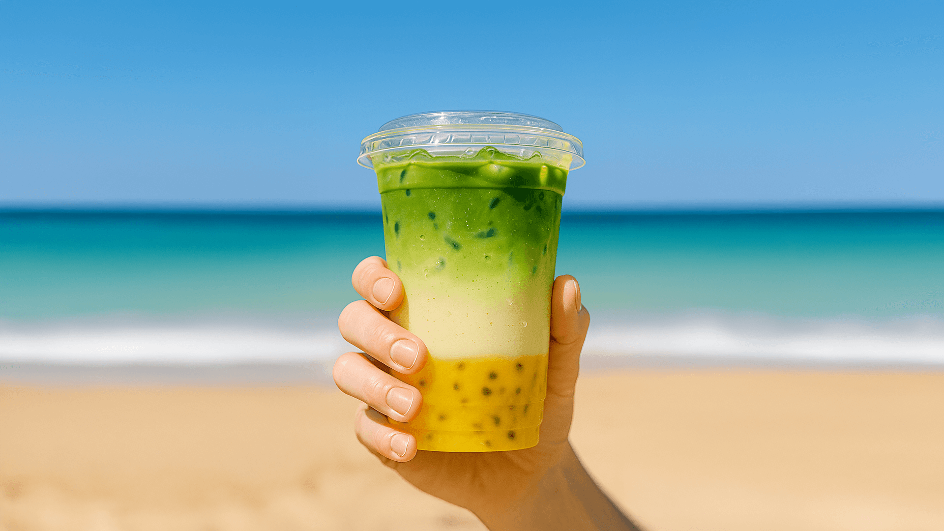 Iced Matcha Maracuja Latte